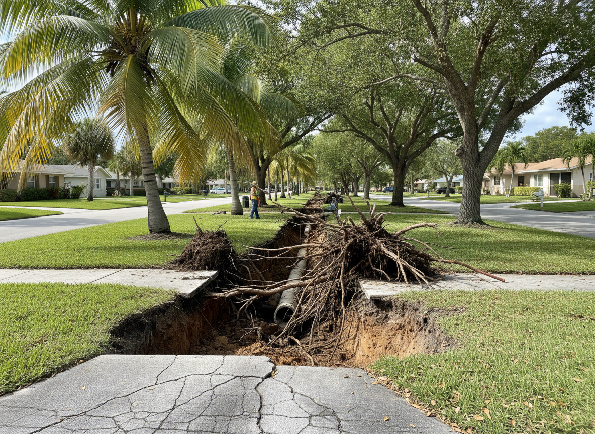Tree Root Problems With Sewer Lines in Established Coconut Creek Neighborhoods